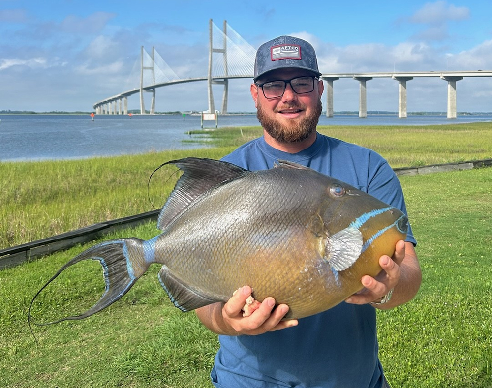 Brian C. Richburg with Queen Triggerfish