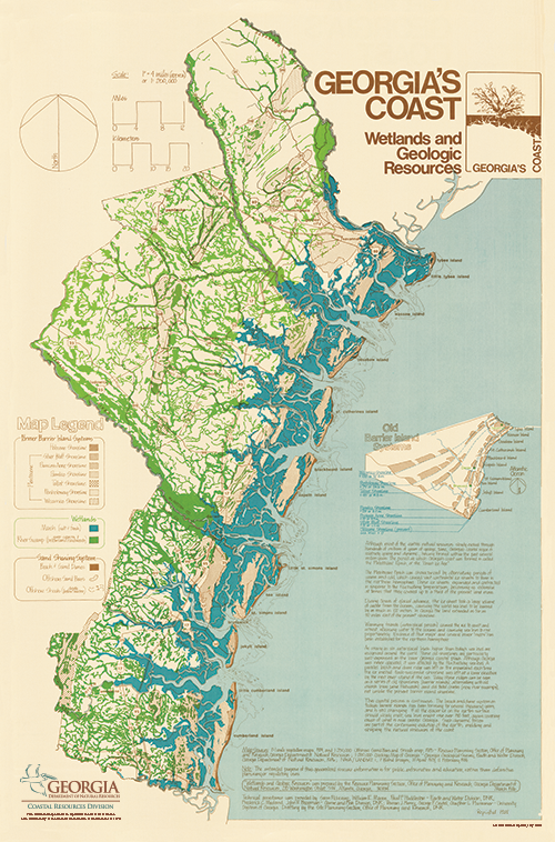 Georgia's Coast: Wetlands and Geological Resources poster (1976 reprint)
