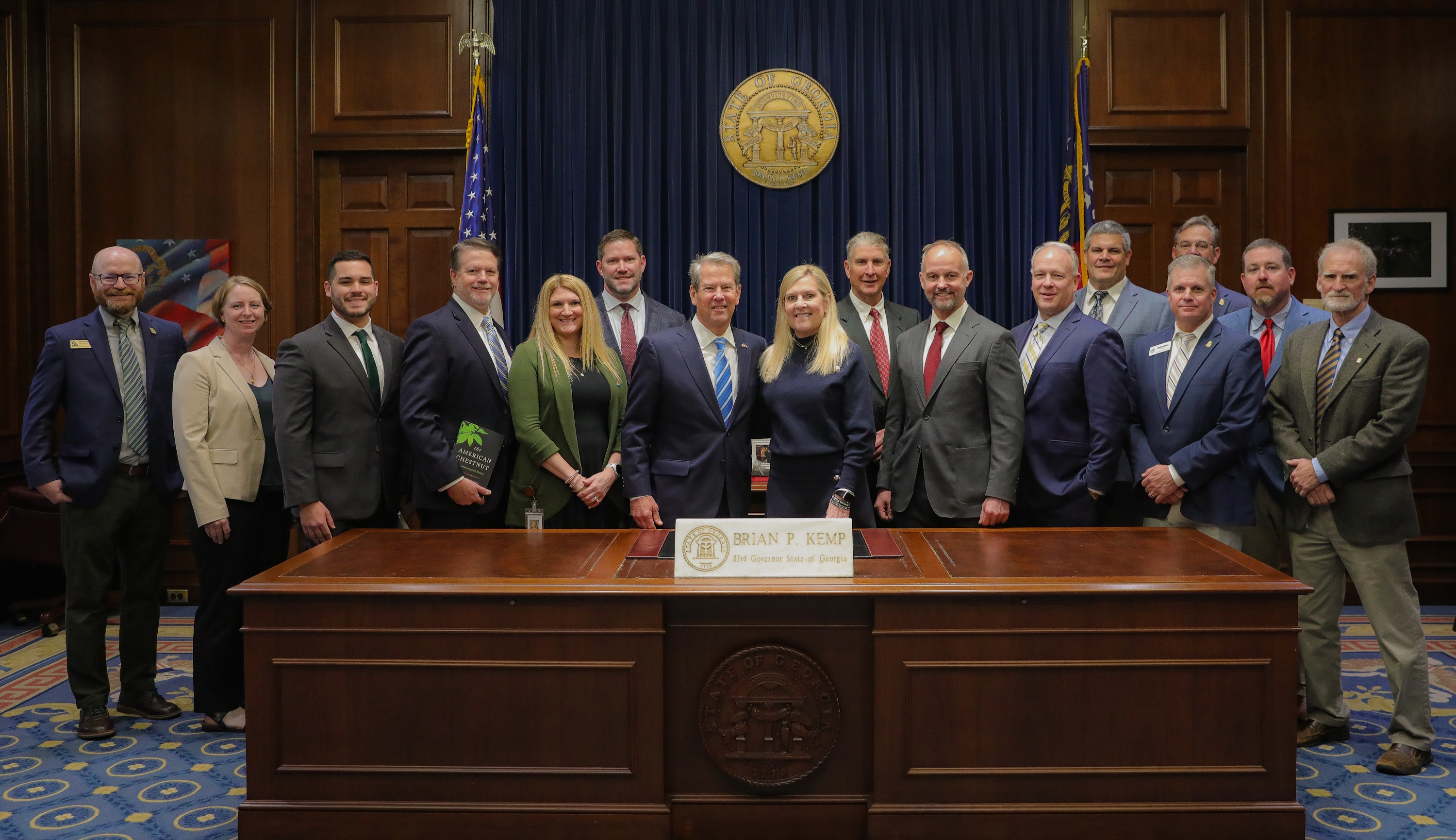 2025 Forestry partnershio poses with Georgia Governor Brian Kemp.