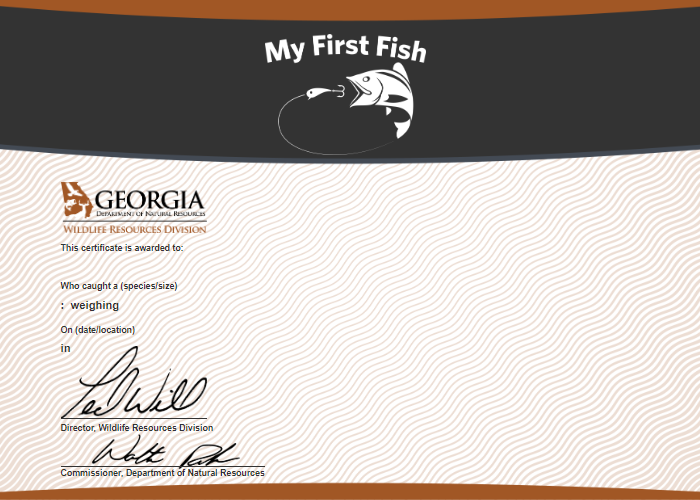 My First Fish Certificate