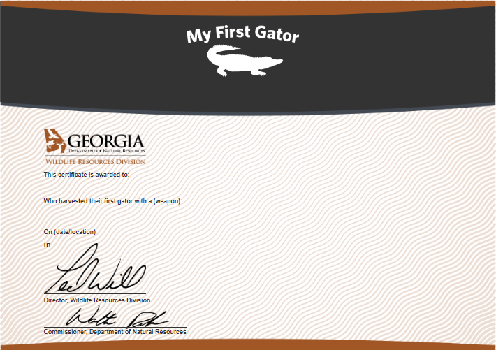 My First Gator Certificate